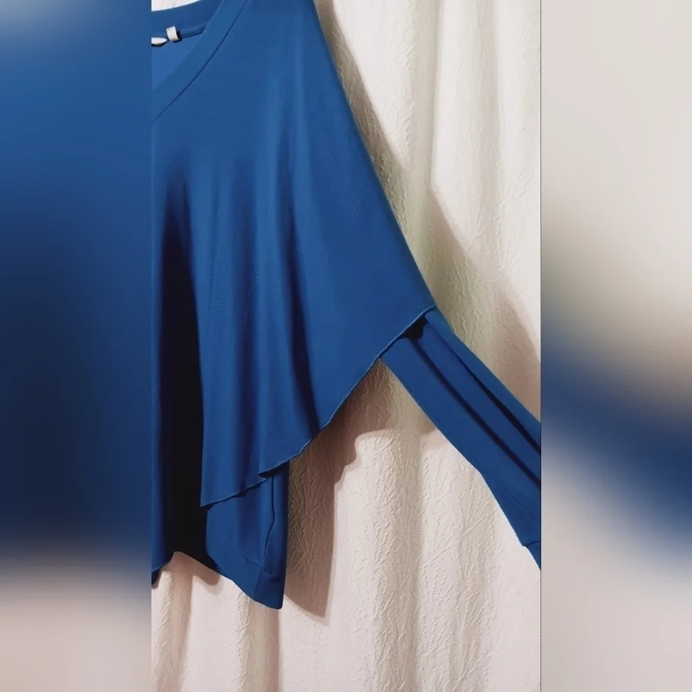 Soft Surroundings Madeline Tunic blue tunic V-neck, long sleeve Size PXL - Picture 8 of 11